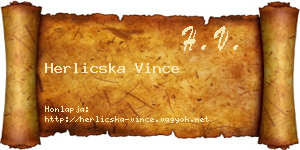 Herlicska Vince névjegykártya